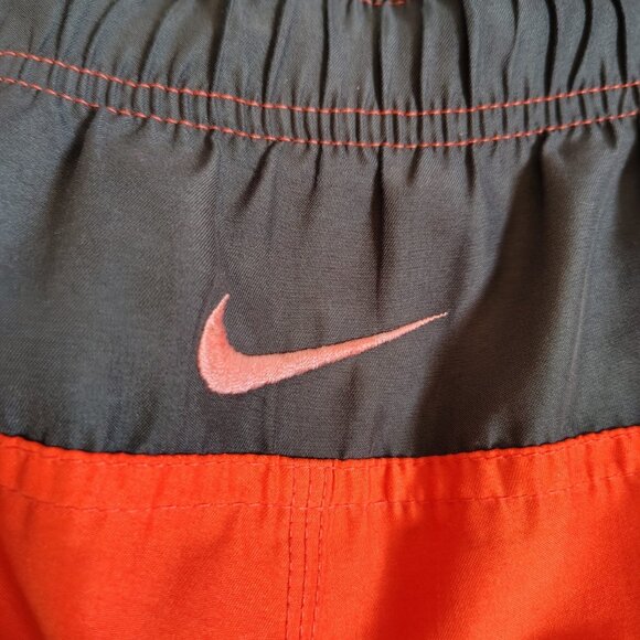 Vintage Nike Swim Shorts Size XL Orange Center Swoosh Lined - Picture 11 of 16